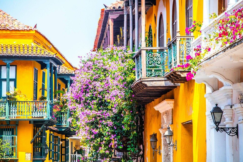 Balcones coloniales en el centro de Cartagena